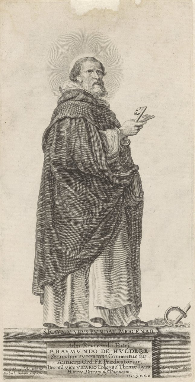 Den hellige Raymond van Peñafort St. Raymond Founds. Leiesoldat (tittel på objekt) av Michel Natalis