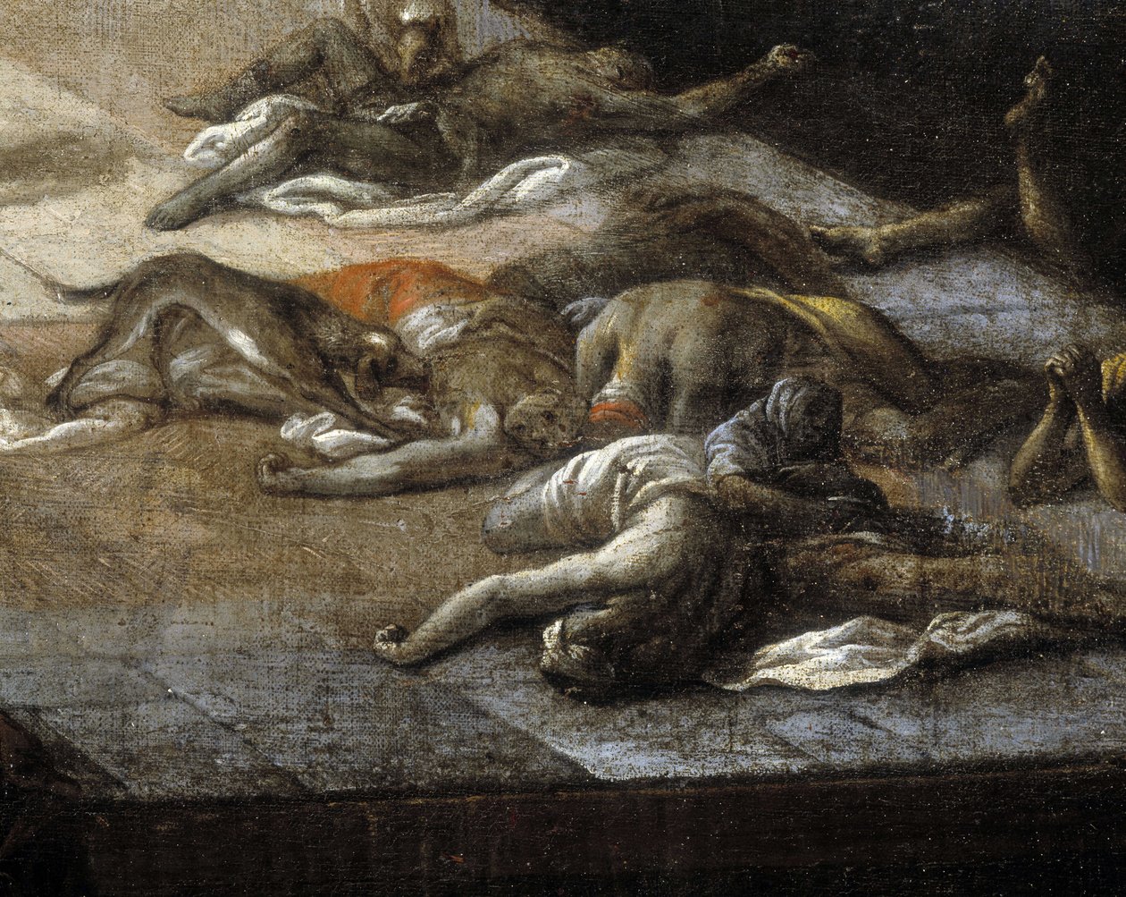 Utsikt over rådhuset (av Marseille) under pesten i 1720 av Michel Serre