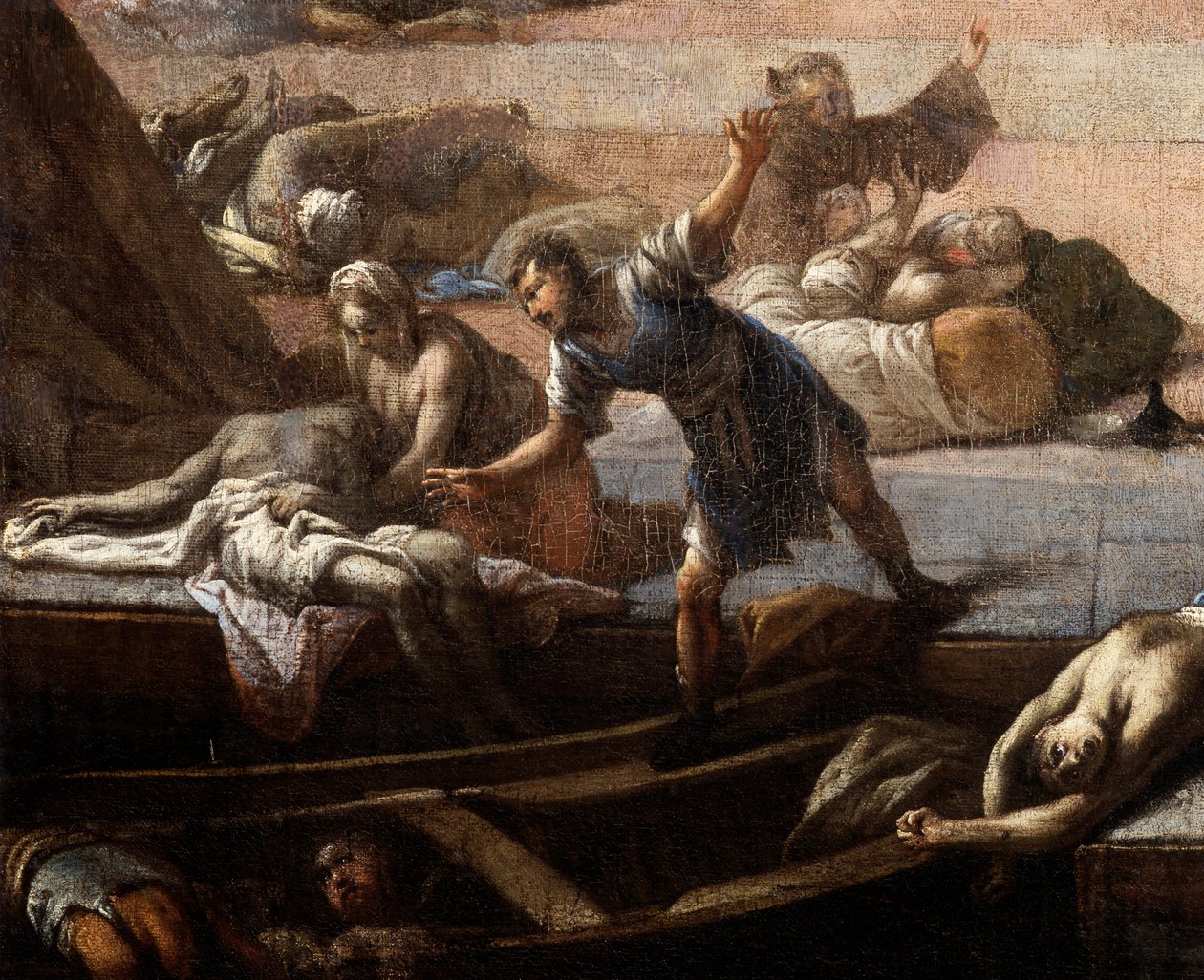 Utsikt over rådhuset (av Marseille) under pesten i 1720 av Michel Serre