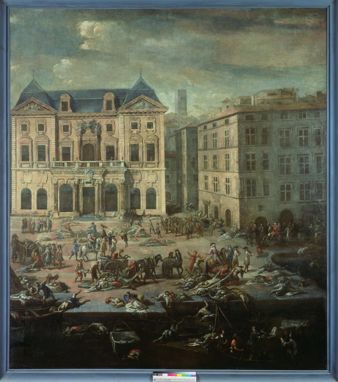 Utsikt over rådhuset i Marseille under pesten i 1720 av Michel Serre