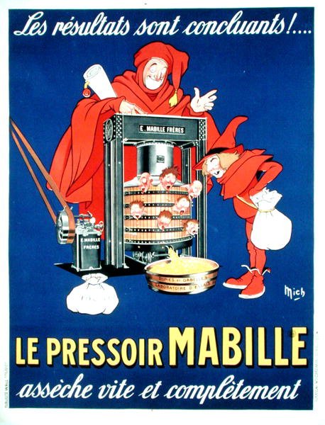 Plakat som satirerer de nye avgiftene (fargelitho) av Michel called Mich Liebeaux