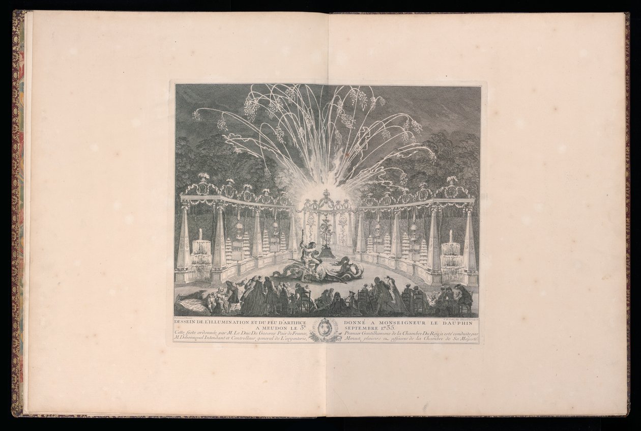 Dessein de l’illumination et du feu d’artifice donné à Monseigneur le Dauphin à Meudon le 3e septembre 1735 (Design of the Illumination and Fireworks dedicated to His Grace the Dauphin at Meudon, September 3rd, 1735)   1302469   no       norwegian Successf av Michel de Bonneval