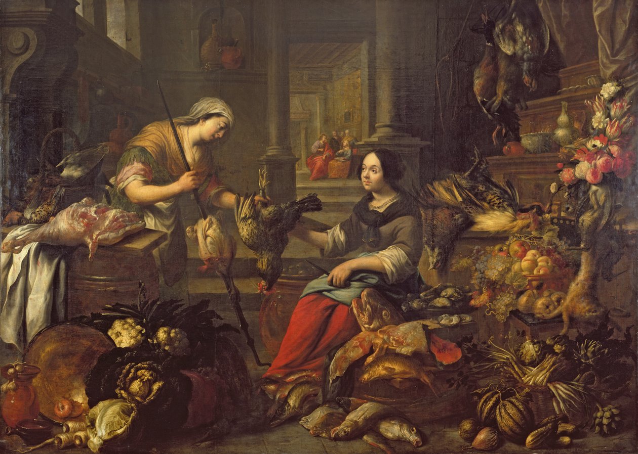 Jesus hjemme hos Marta og Maria av Michel de Bouillon