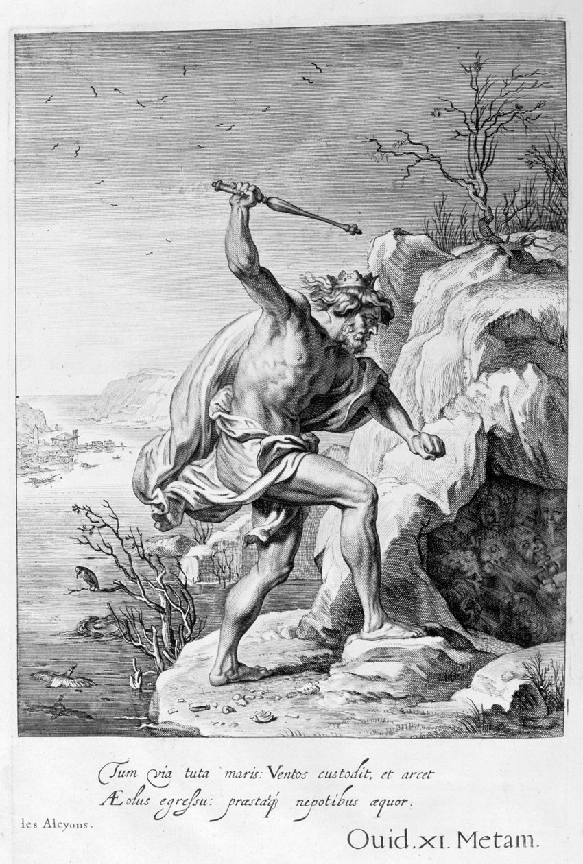 Alcyone og Ceyx forvandlet til fugler, 1655 av Michel de Marolles