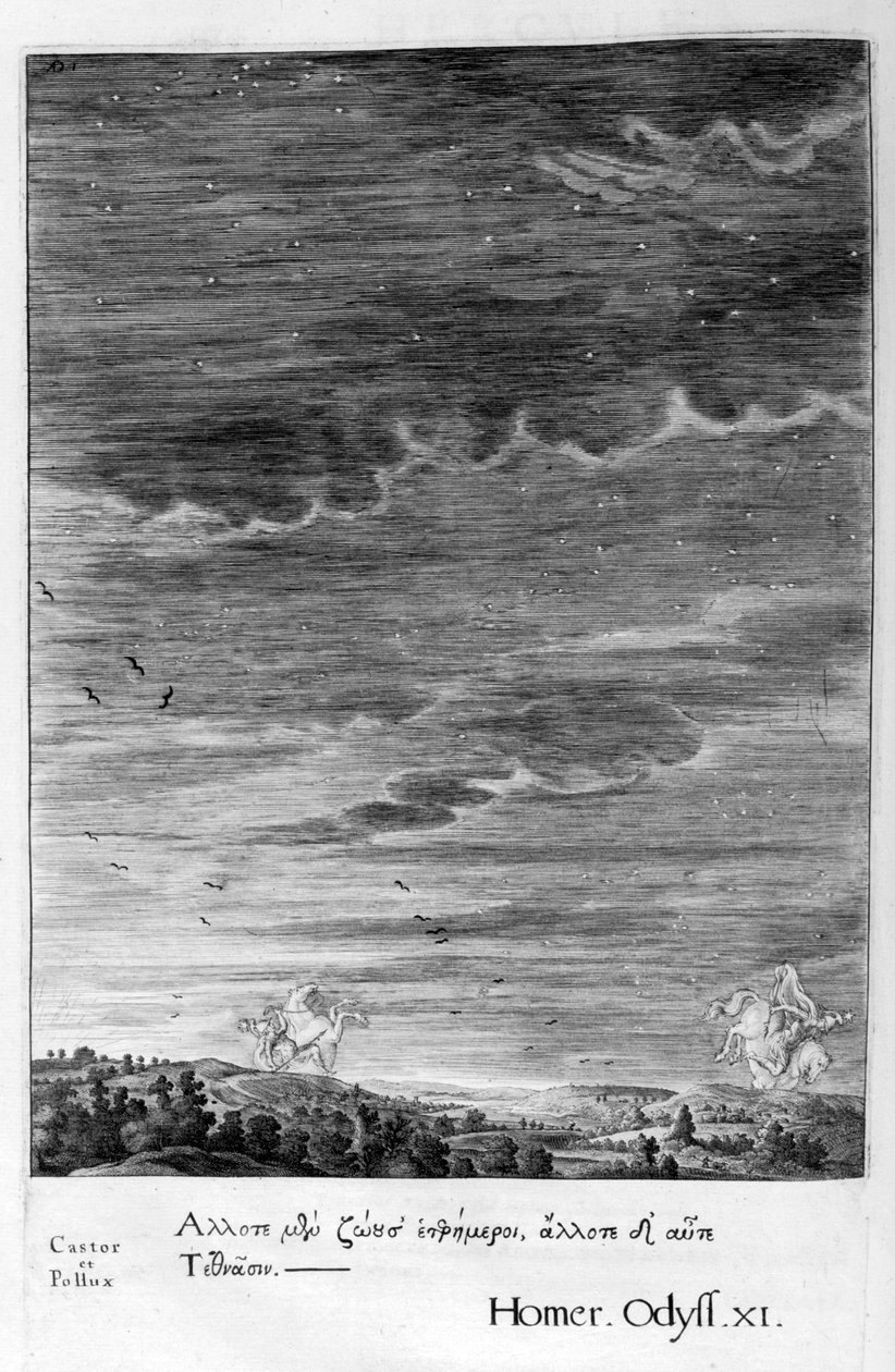 Castor og Pollux, 1655 av Michel de Marolles