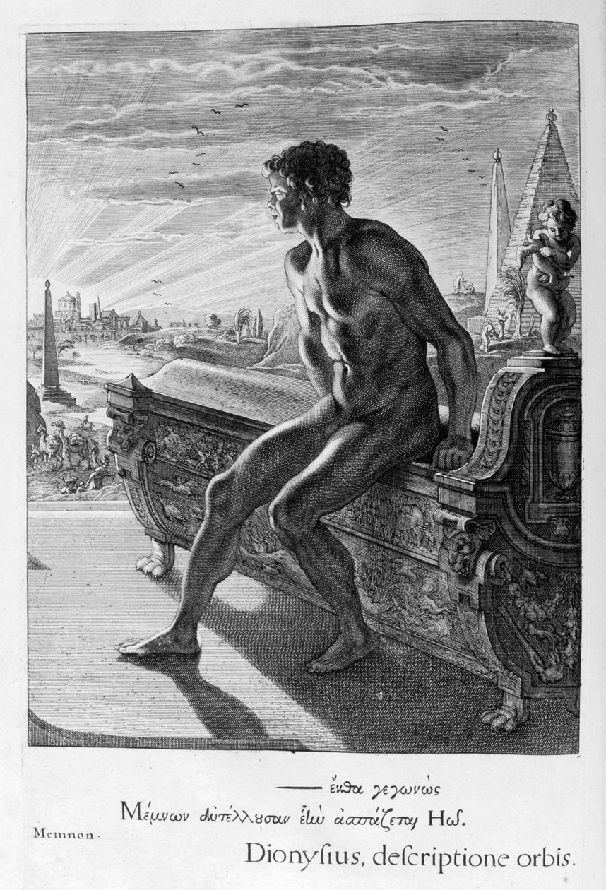 Memnons-statue, 1655 av Michel de Marolles