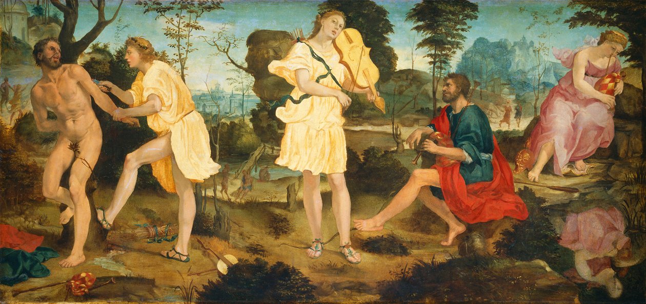 Apollo og Marsyas, ca. 1540 av Michelangelo Anselmi