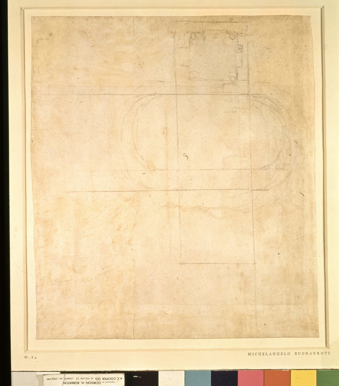Arkitektonisk tegning av Michelangelo Buonarroti