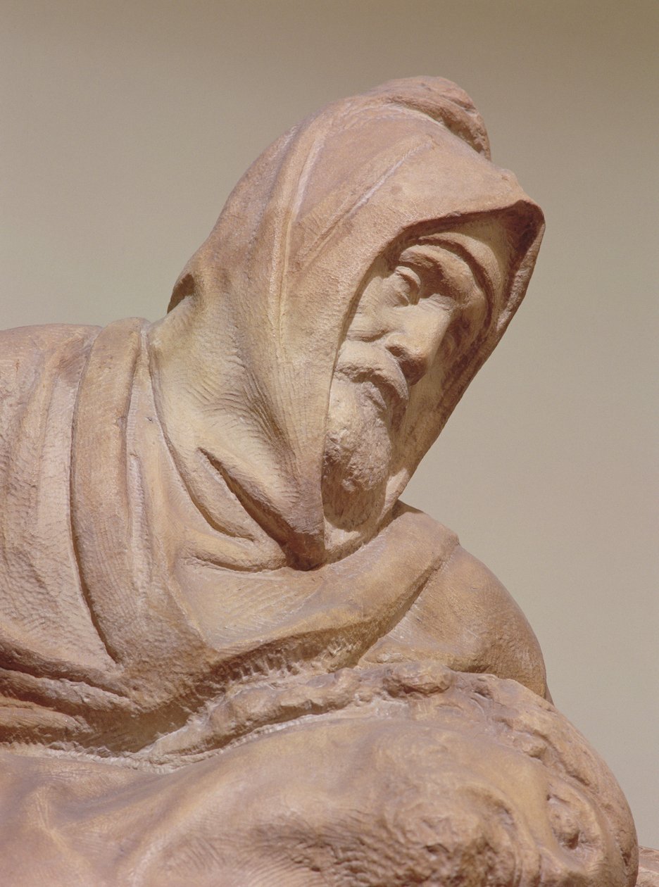 Detalj av Firenze Pieta, 1547-53 marmor av Michelangelo Buonarroti