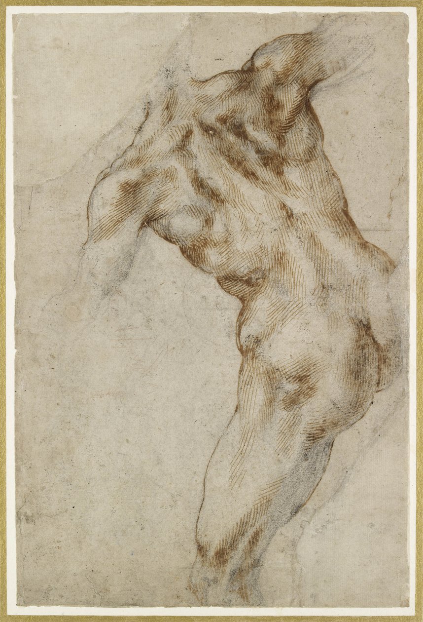 Naken mann overkropp av Michelangelo Buonarroti