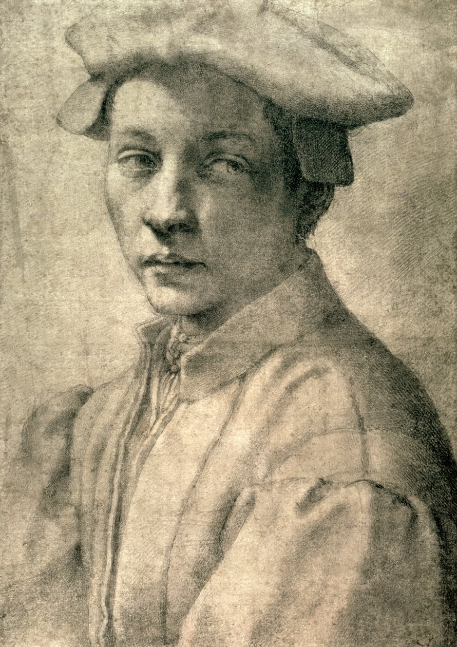Portrett av Andrea Quaratesi, ca. 1532 (svart kritt på papir) av Michelangelo Buonarroti
