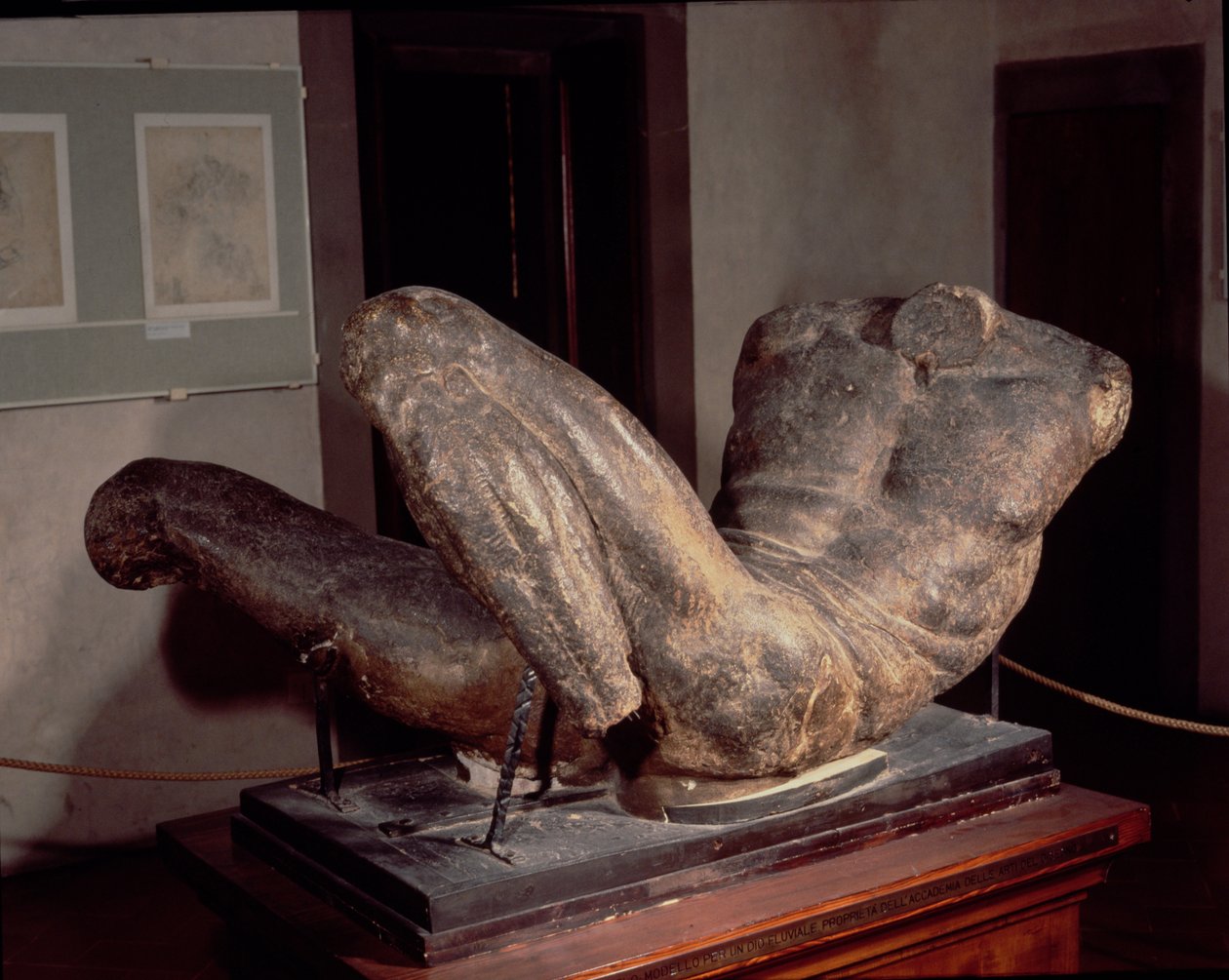 River God, ca. 1524-27 (ubrent leire, elvesand, tråd, netting og plantefibre) av Michelangelo Buonarroti