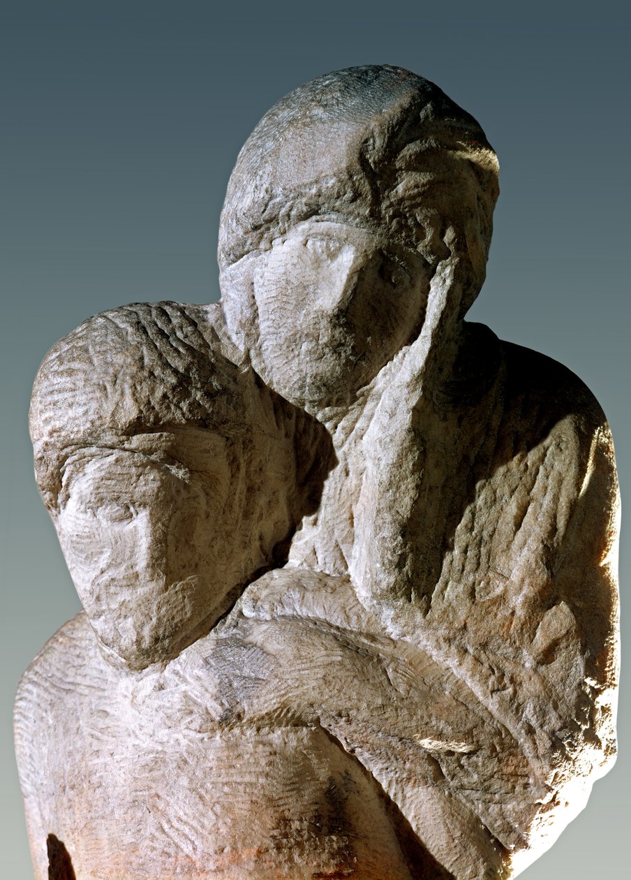 Rondanini Pieta, detalj av hodene til Kristus og Maria marmor av Michelangelo Buonarroti