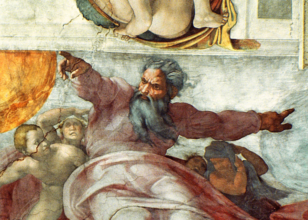 Det sixtinske kapells tak: Creation of the Sun and Moon, 1508-12 (detalj av 183097) av Michelangelo Buonarroti