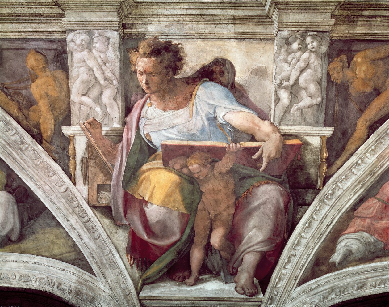 Det sixtinske kapells tak: Profeten Daniel, ca. 1508-10 av Michelangelo Buonarroti