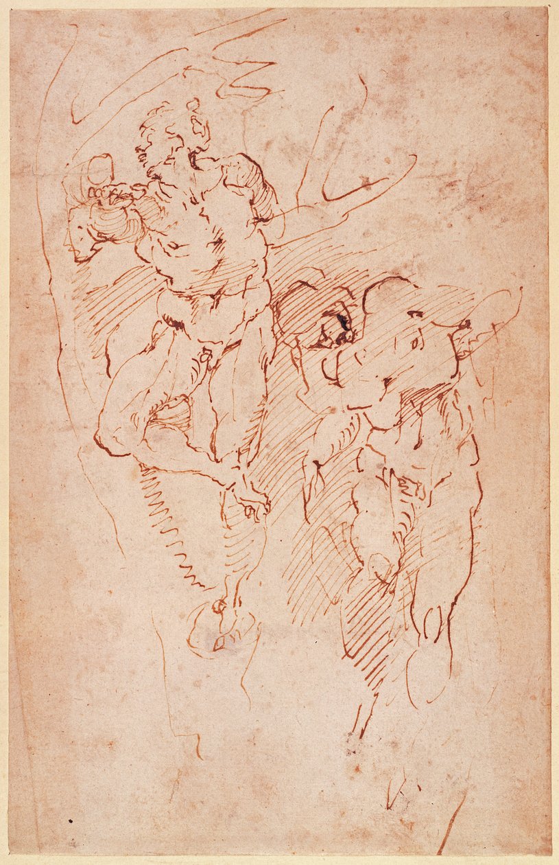 Studier av mannlige nakenbilder av Michelangelo Buonarroti