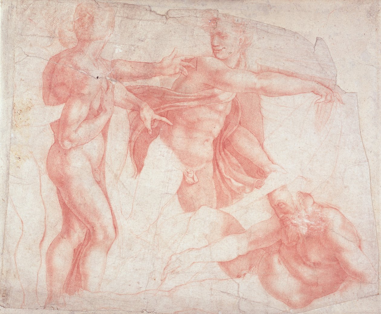 Studier av mannlige nakenbilder av Michelangelo Buonarroti