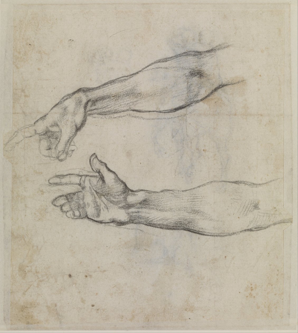 Studier av en utstrakt arm for fresken The Drunkenness of Noah i Det sixtinske kapell av Michelangelo Buonarroti