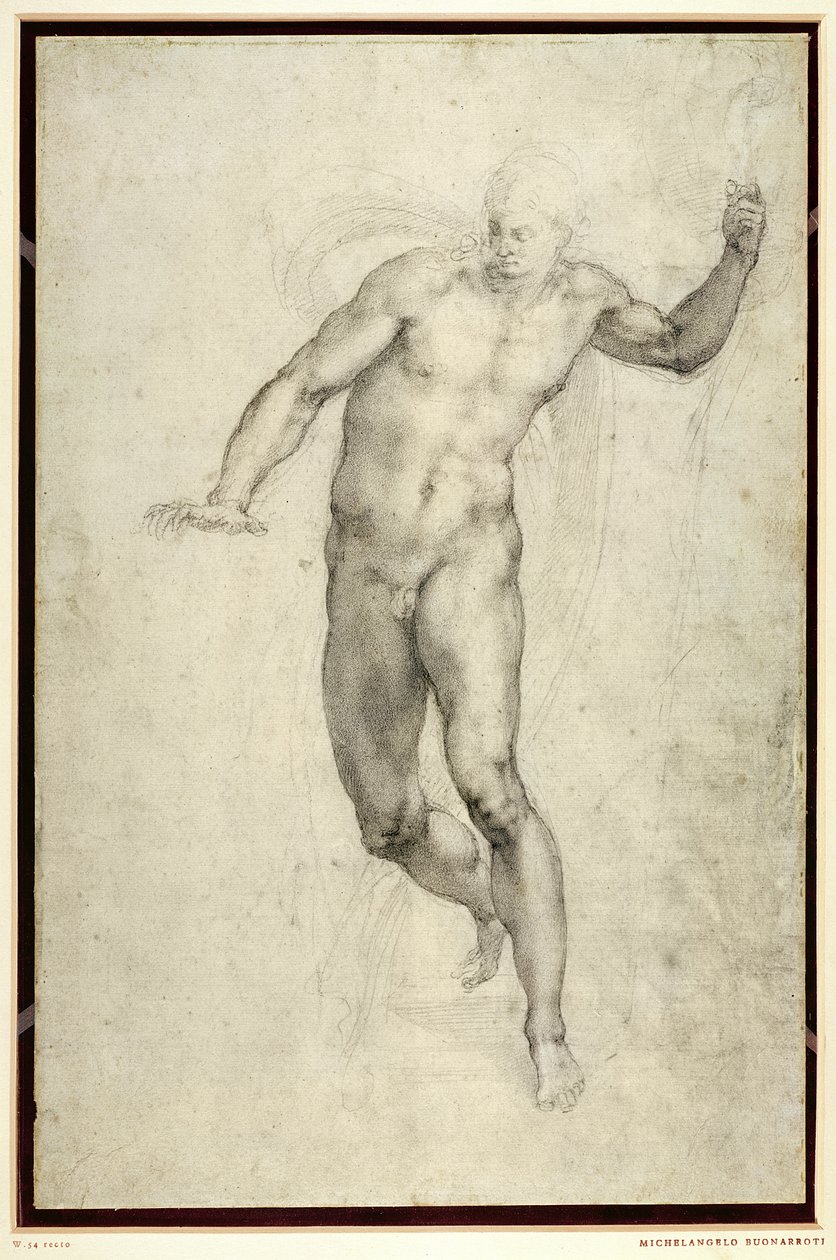 Studie for The Last Judgment (W.54 recto) av Michelangelo Buonarroti