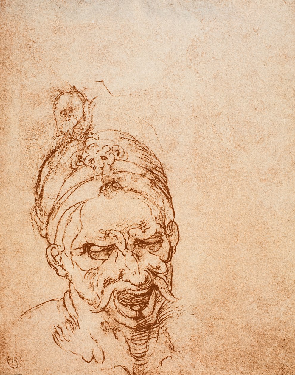 Studie for et djevelhode, tegning av Michelangelo. Casa Buonarroti, Firenze av Michelangelo Buonarroti