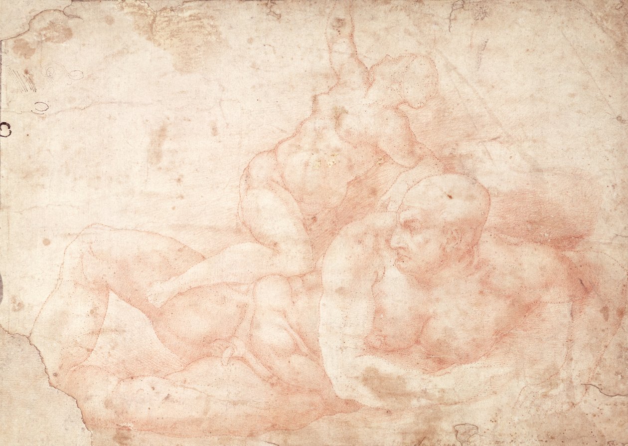 Studie av naken mann og kvinne av Michelangelo Buonarroti