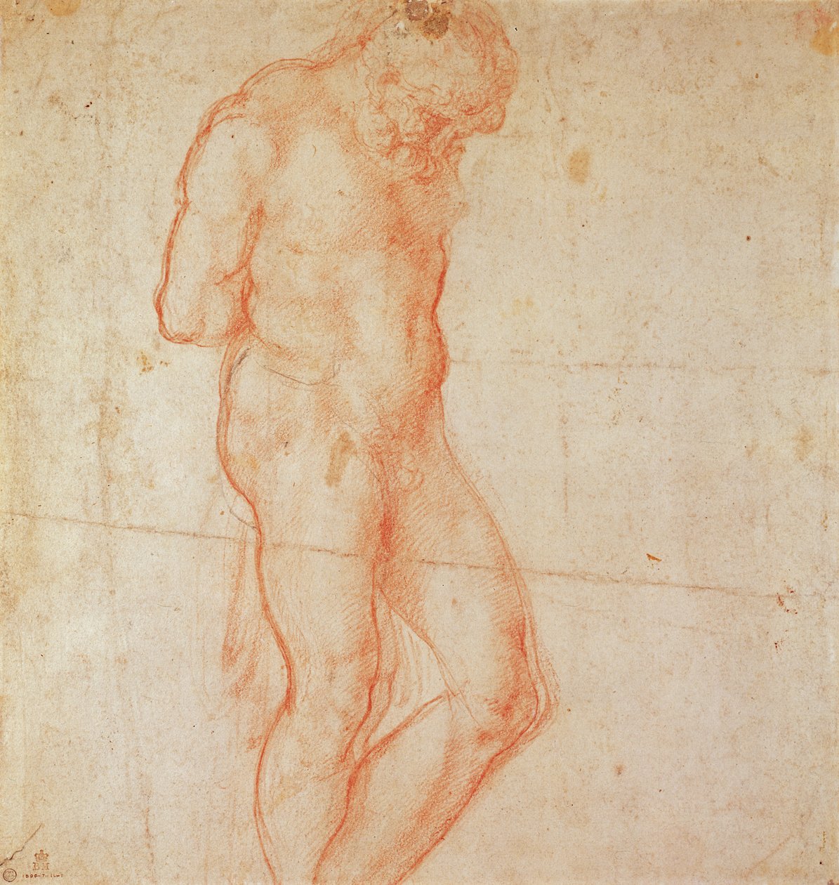 Studie av en naken av Michelangelo Buonarroti