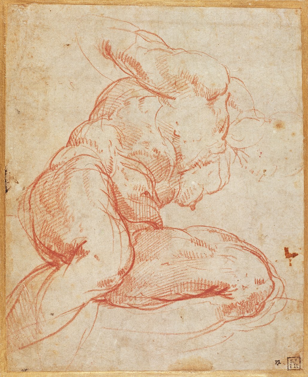 Studie av en naken av Michelangelo Buonarroti