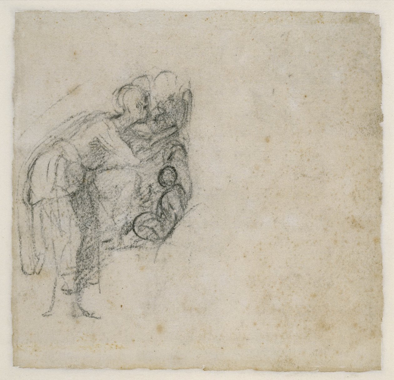 Studie av en gruppe figurer, ca. 1511 (svart kritt på papir) av Michelangelo Buonarroti