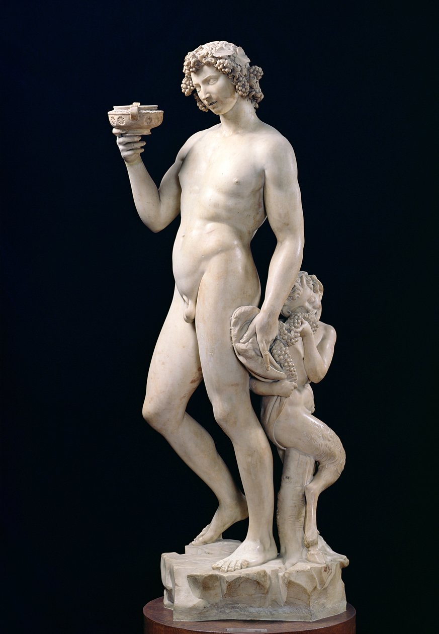 The Drunkenness of Bacchus, 1496-97 (marmor) av Michelangelo Buonarroti