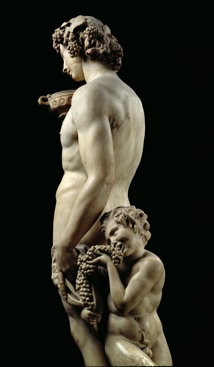 The Drunkenness of Bacchus, 1496-97 marmordetalj av 52672 av Michelangelo Buonarroti