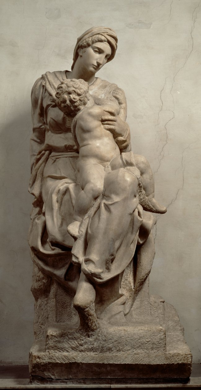 Jomfruen og barnet (marmor) (se også 63079) av Michelangelo Buonarroti