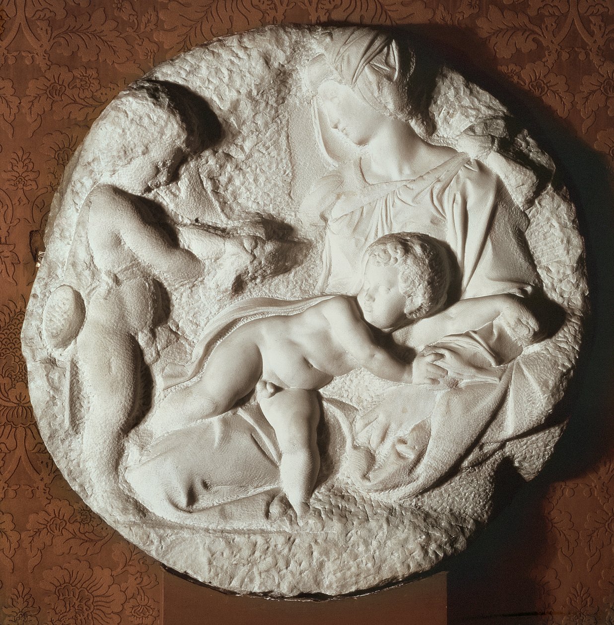 Tondo Taddei, sirkulært steinskulpturert panel av Michelangelo Buonarroti (1475-1564) av Michelangelo Buonarroti