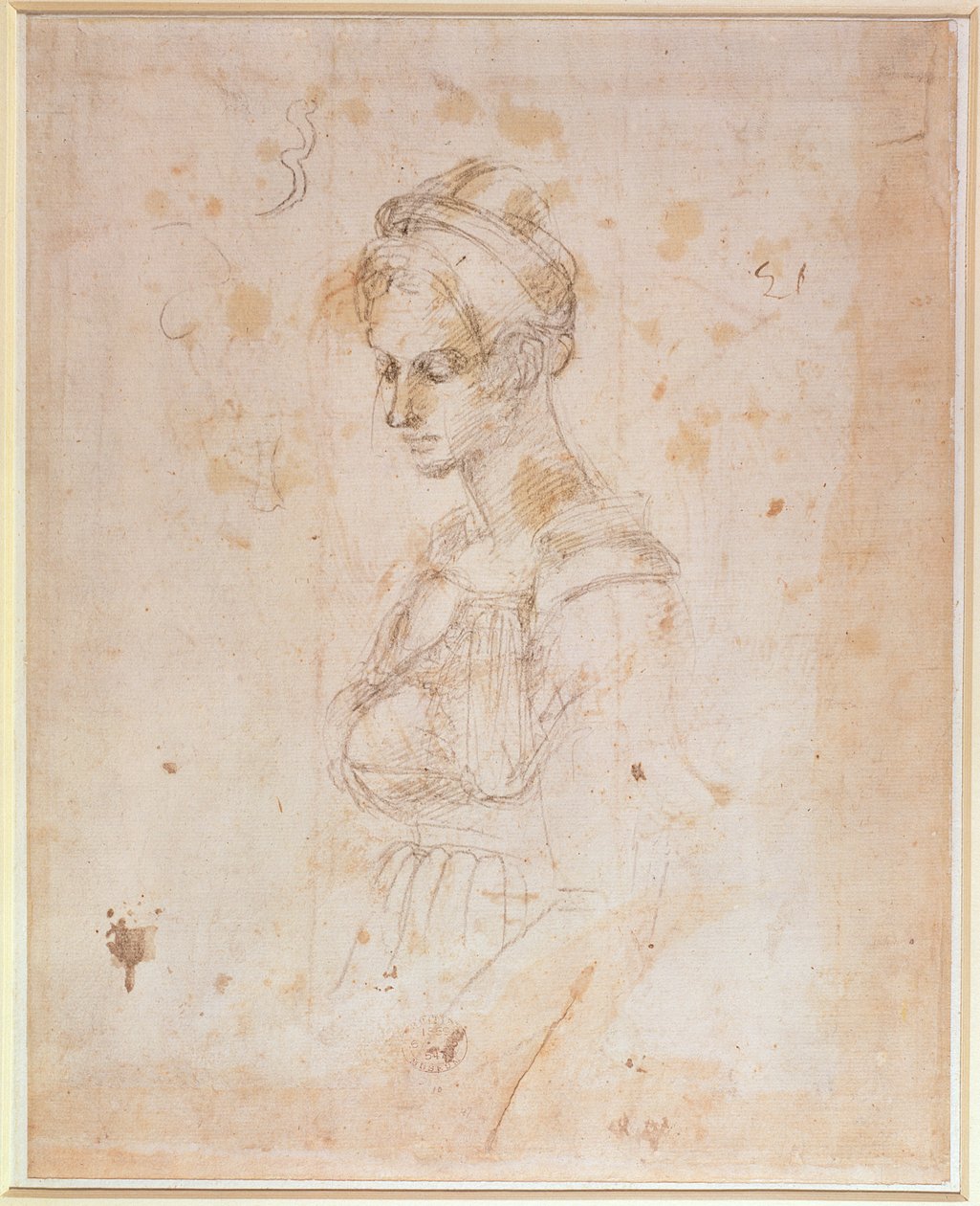 W.41 Skisse av en kvinne av Michelangelo Buonarroti
