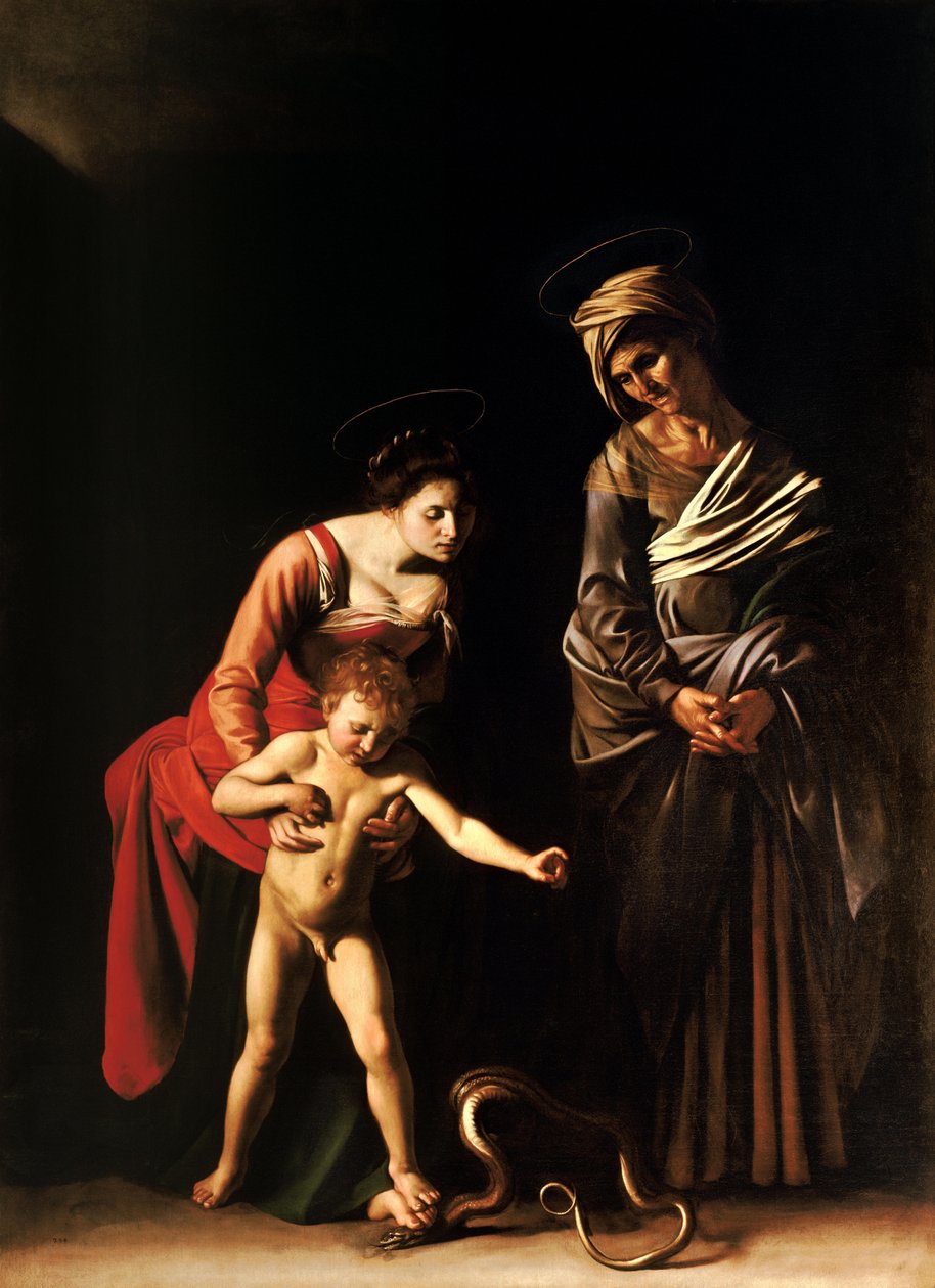 Madonna og barn med St. Anne av Michelangelo Merisi Caravaggio