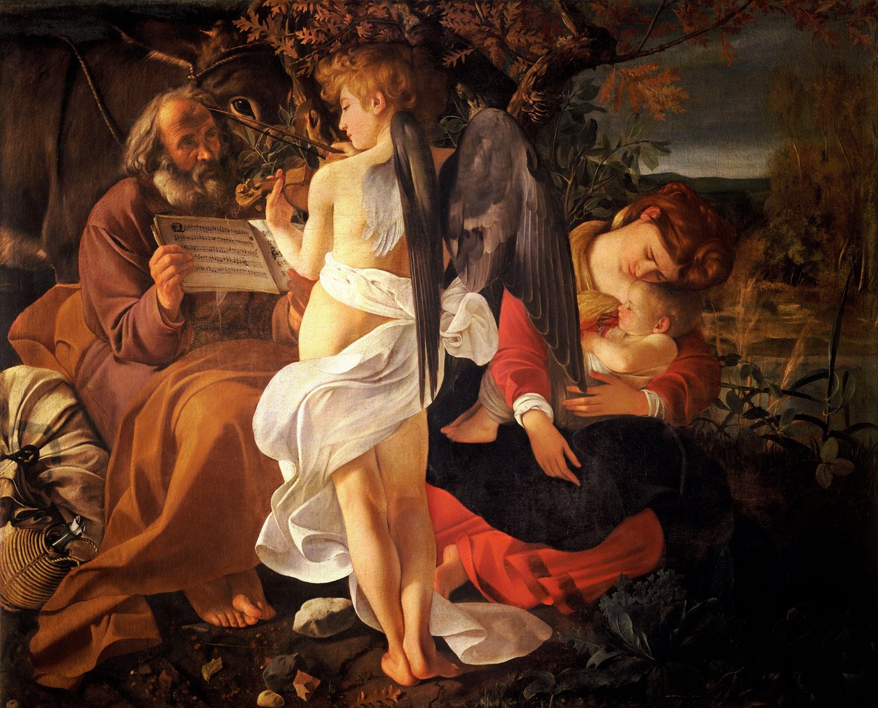 Hvil på flyet til Egypt av Michelangelo Merisi Caravaggio