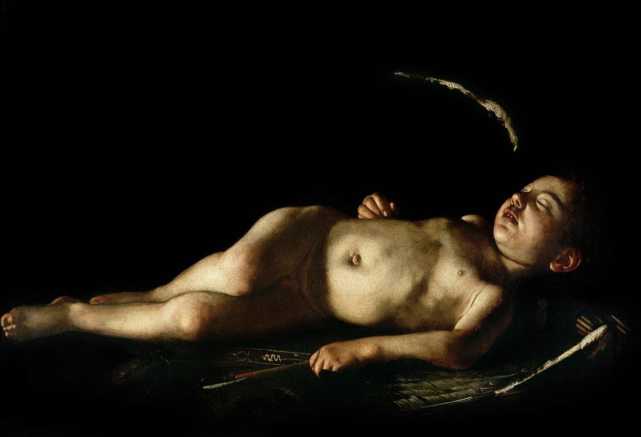 Sovende Amor, 1608 av Michelangelo Merisi Caravaggio
