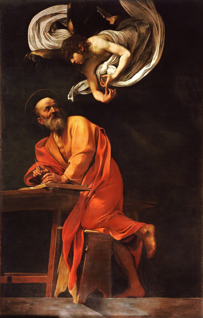 Den hellige Matthews inspirasjon av Michelangelo Merisi Caravaggio