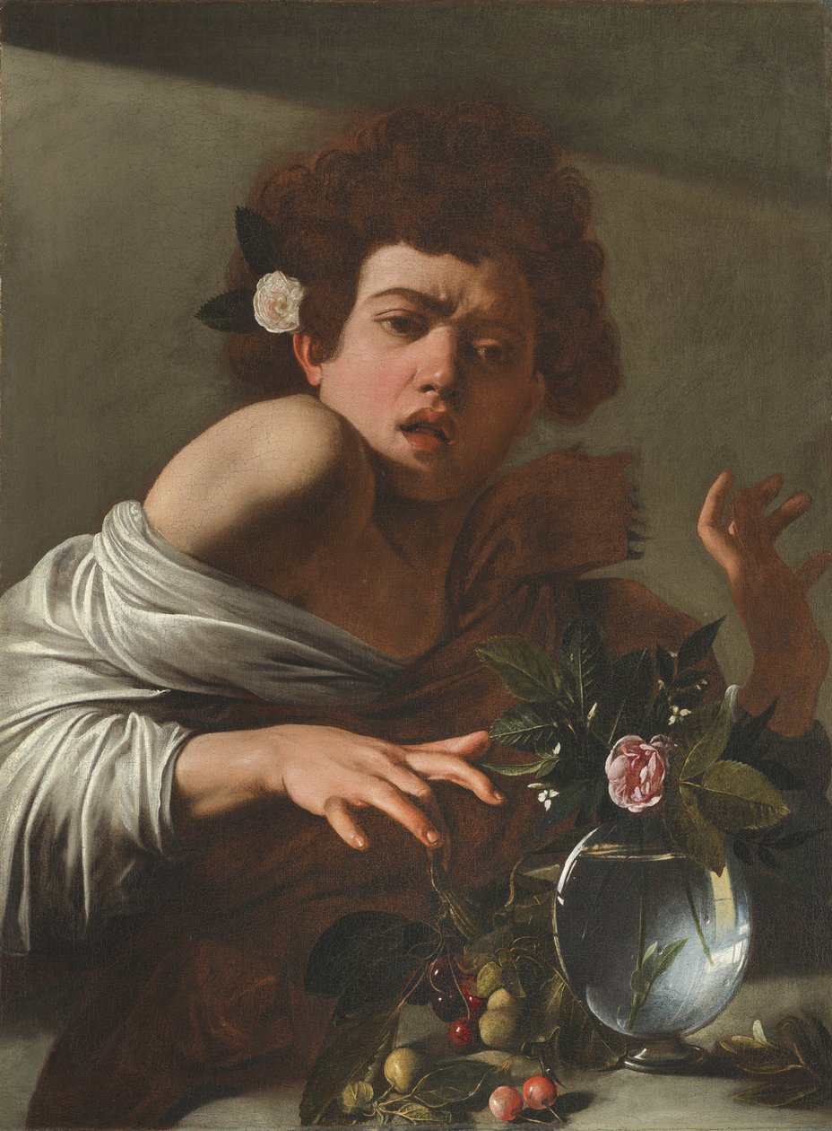 Gutt bitt av en øgle, ca. 1595-1600 av Michelangelo Merisi Caravaggio