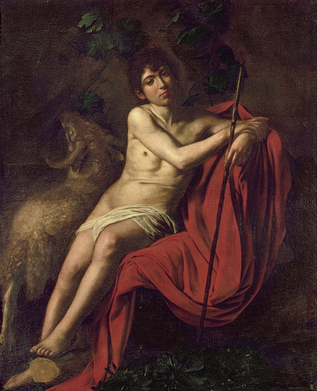 Døperen Johannes i villmarken, ca. 1610 av Michelangelo Merisi Caravaggio