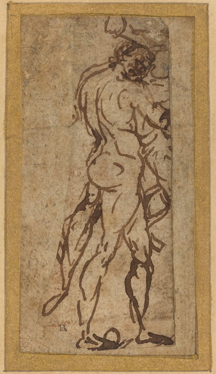 To nakenbilder slåss av Michelangelo