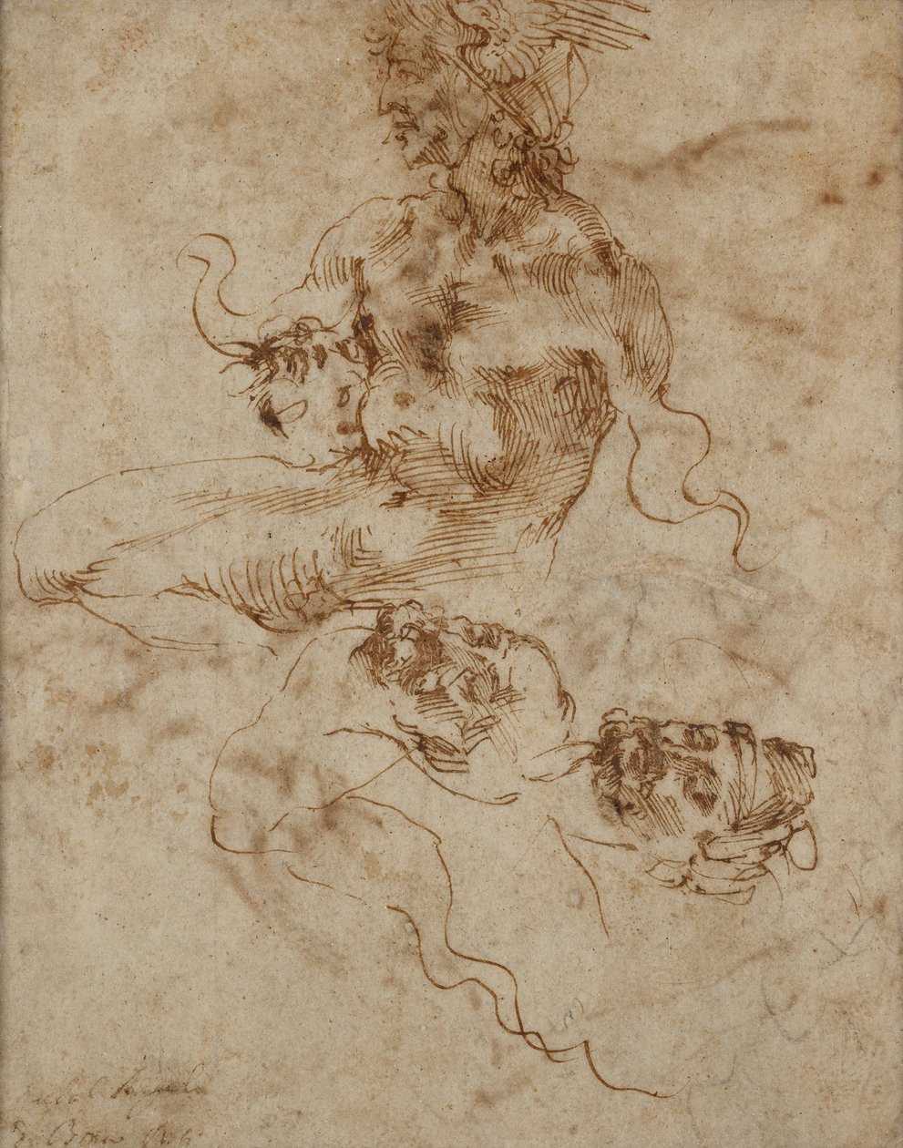 En figur som ligner en Triton, c1490-1560 av Michelangelo Buonarroti