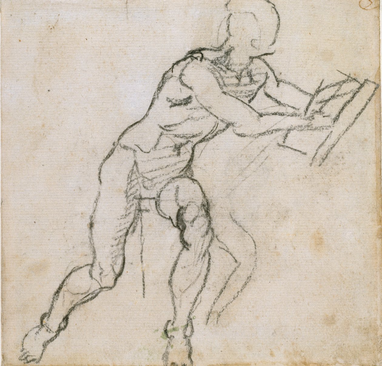 En naken sittende mann, c1490-1560 av Michelangelo Buonarroti