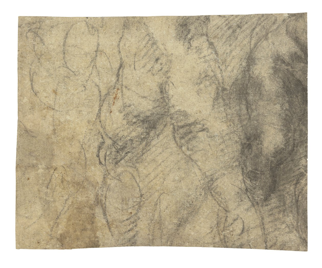 En naken mann sett bakfra av Michelangelo Buonarroti