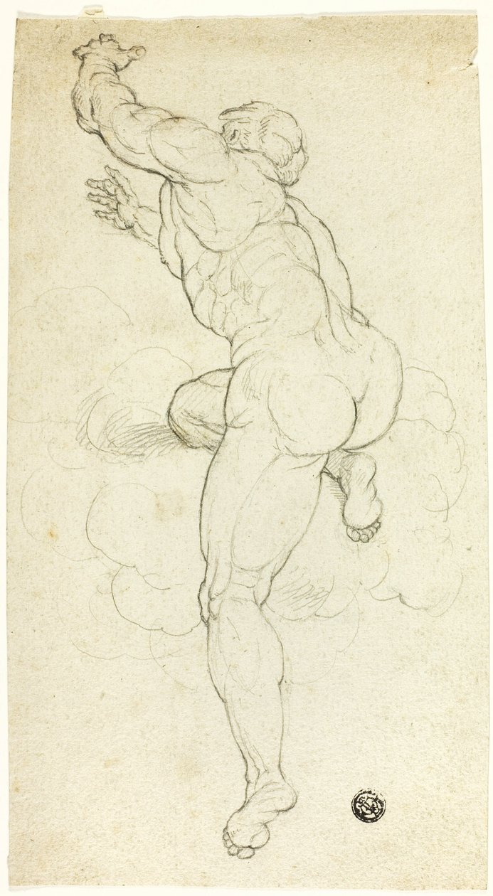 Stigende naken mann av Michelangelo Buonarroti
