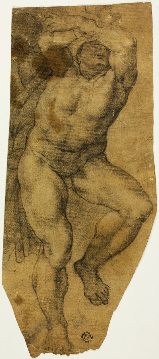 Stigende naken mann av Michelangelo Buonarroti