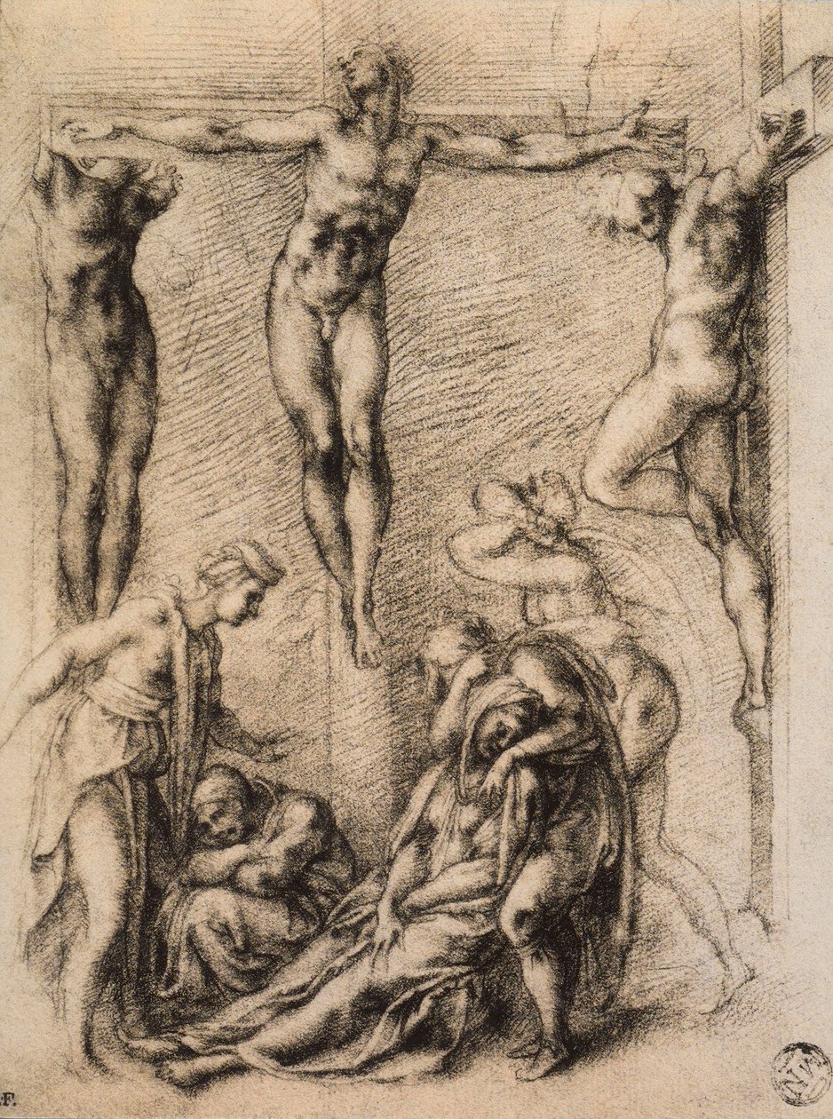 Korsfestelse, tegning av Michelangelo. Musée du Louvre, Paris av Michelangelo Buonarroti