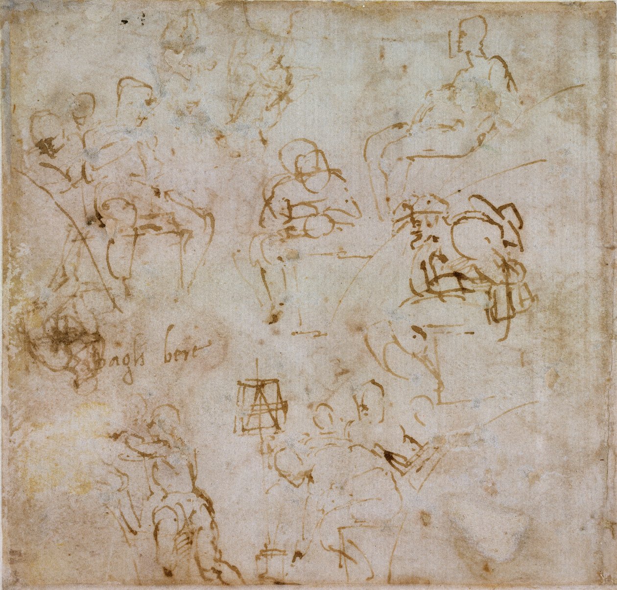 Åtte små figurstudier, c1490-1560 av Michelangelo Buonarroti
