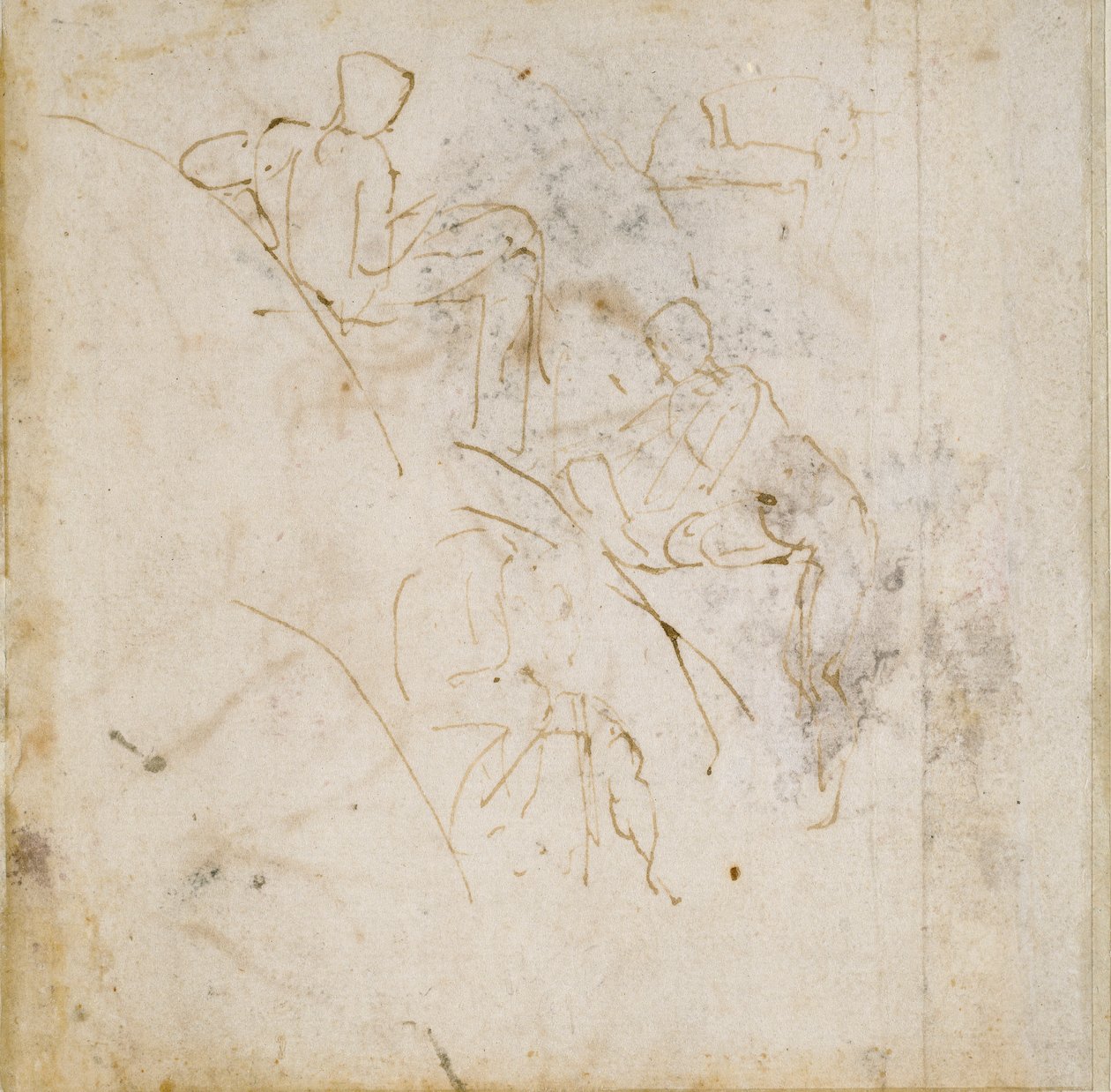 Fire figurstudier, c1490-1560 av Michelangelo Buonarroti