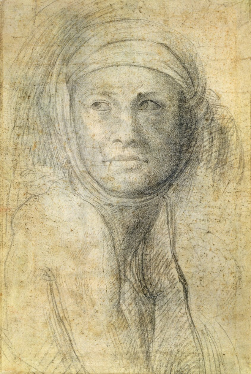 Hodet til en kvinne av Michelangelo Buonarroti