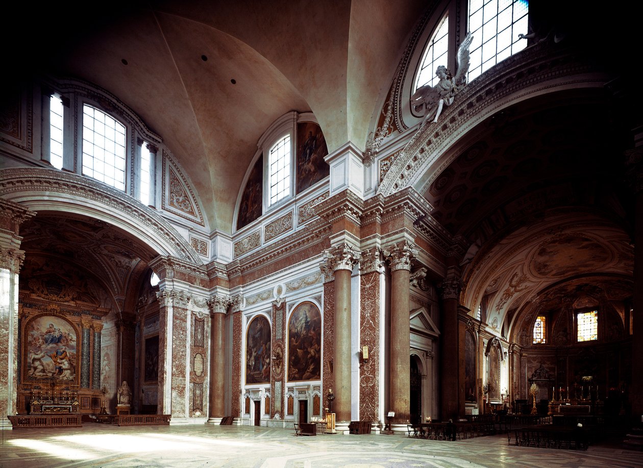 Innvendig utsikt over kirken Santa Maria degli angeli av Michelangelo Buonarroti dit Michelangelo (Michelangelo eller Michelangelo av Michelangelo Buonarroti
